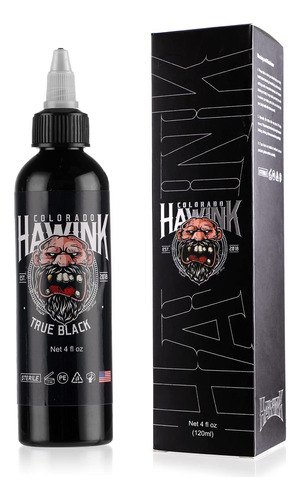 Hawink Tinta De Tatuaje Negra De 4 Onzas (4.1 fl Oz), Apta P