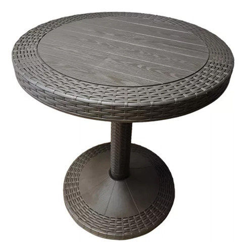 Mesa Redonda Tipo Rattan De Plástico 70 Cm De Diametro Rattan