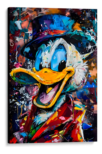 Cuadro Decorativo Mc Pato Tipo Oleo Pop Art 40x27cm Negro Negro