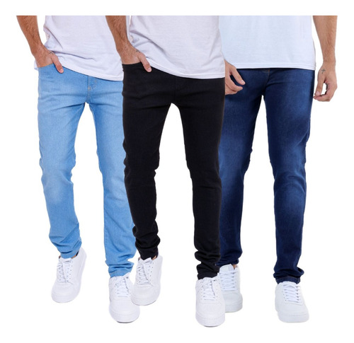 Kit  3 Calça Jeans Masculina Skinny Direto Da Fábrica