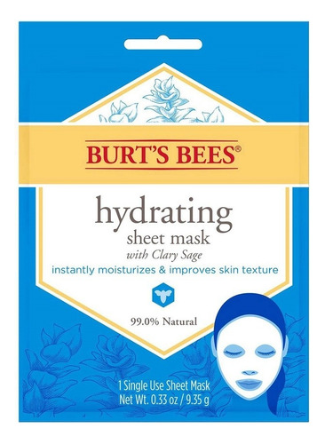 Burt´s Bees Mascara Facial Hidra Sheet Mask Whit Clary Sage