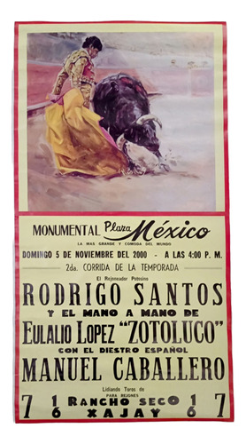Poster Cartel Taurino Domingo 5 De Noviembre 2000