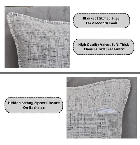 ~? Oveesha Decorative Stitched Edge Soft Lumbar Pillow Cover