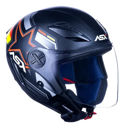 Capacete Moto Aberto Asx City Air Pilot Estrela Alemanha