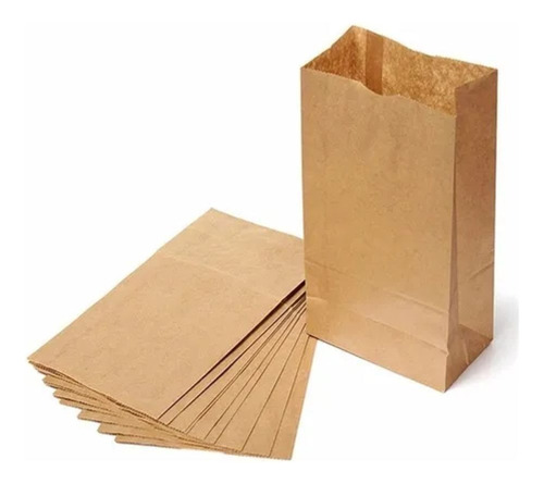 Sobre Bolsa Papel Madera Kraft Alimentos Nº 7 X 100u