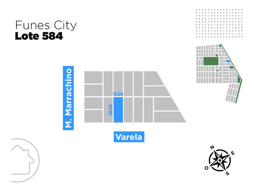 Terreno De 570 M2 En Venta Frente Sur (la Mejor Orientación) En Funes City