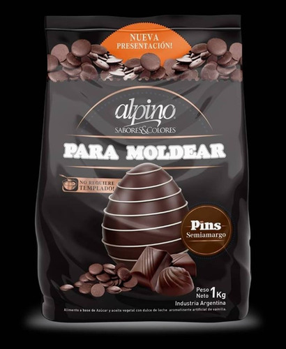 Pins Semiamargo Baño De Reposteria Alpino Chocolate  1kg