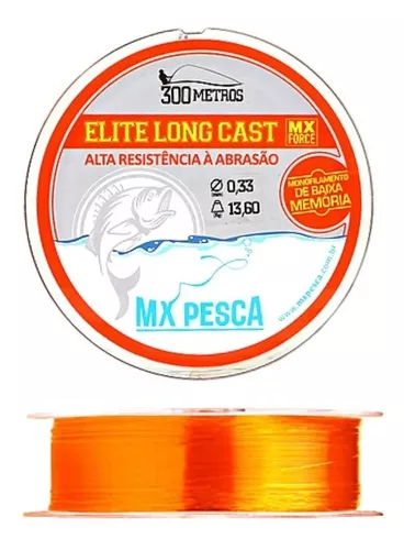 Linha Elite Long Cast Mx Pesca 0.33mm 300m Laranja