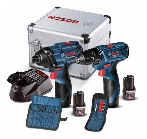 Kit Combo Furadeira Parafusadeira Impacto 12v Bosch Bivolt