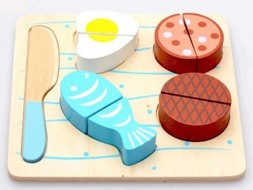 Tablita/cuchillo/comiditas De Madera Con Abrojo - Didáctico