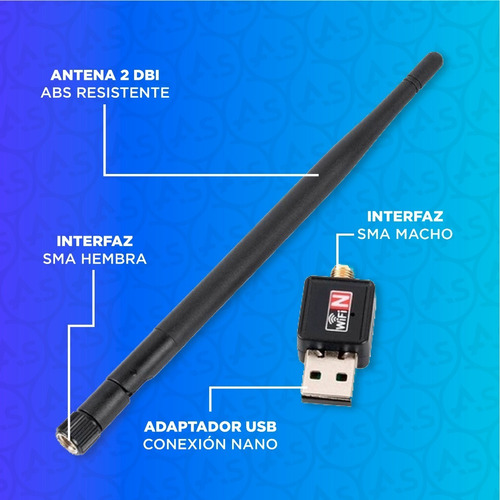 Imagen 5 de 10 de Antena Wifi Pc Notebook Usb 2.0 Wireless 1200mbps 802.11n