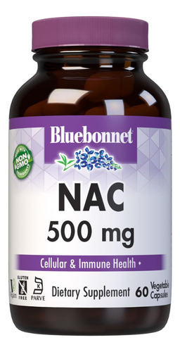 Bluebonnet Nac 500 Mg Cápsulas De Vitamina, 60 Unidades