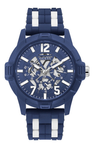 Reloj De Pulsera Hombre Striker Marca Guess Color De La Correa Azul Color Del Bisel Azul Color Del Fondo Azul