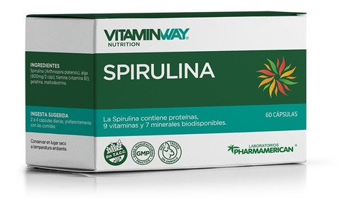Vitaminway Spirulina Forma X 60 Cap - Proteinas Y Vitaminas!