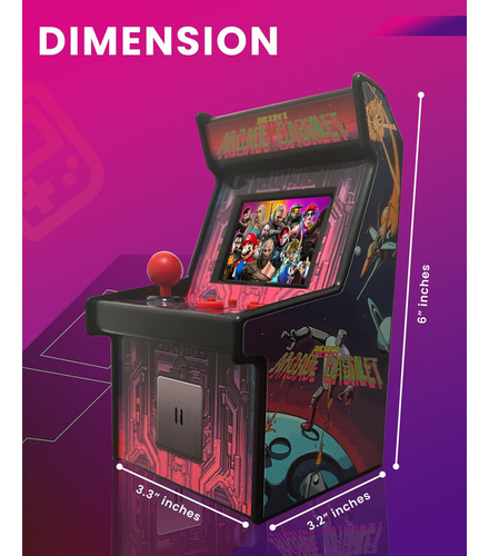 Mini Arcade Cabinet Arcadenia - Máquina De Juegos Retro Col