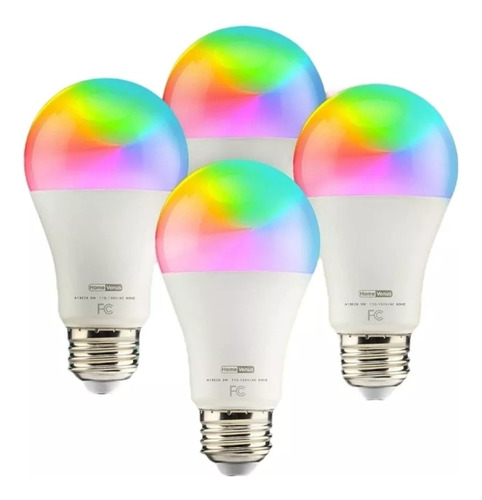 Homvenus Bombillos Inteligentes Wifi Alexa 9v Led Rgb 4pack