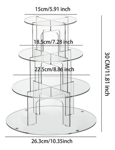 Soporte De Acrílico Para Cupcakes, Torre De 4 Niveles