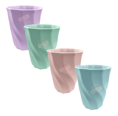 Set 4 Pcs Vasos Reutilizables Multifuncion Plastico 10636 P*