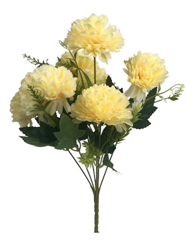 Ramo De Flores Artificiales Flor Clavel Chino 35cm Deco