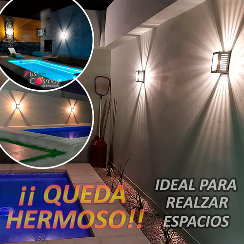Aplique Pared Exterior Bidireccional Moderno Efecto Led 10w