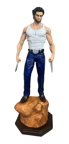 Boneco Estátua Logan X Wolverine Em Resina 37cm X-men