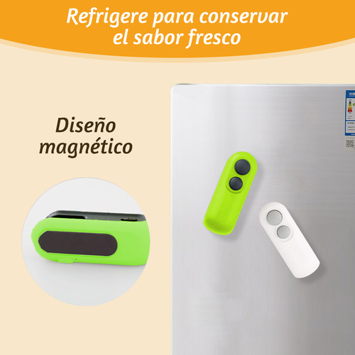 Maquina Para Sellar Sellador De Bolsas Para Snacks/alimentos Recargable Color Verde