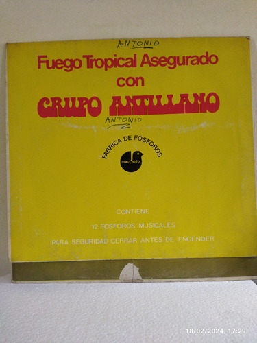 Grupo Antillano Disco De Vinilo Lp Tropical 