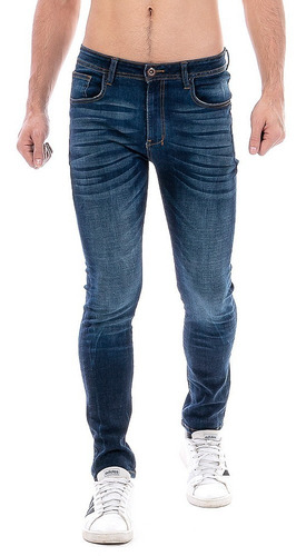 Imagen 1 de 7 de Jeans Pantalón De Mezclilla Caballero Skinny Dark Indigo