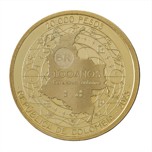 Moneda 20.000 Pesos 100 Años Banco De La República 2023