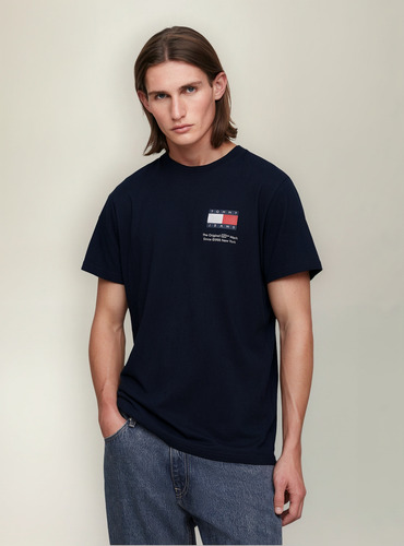 Polera Essential Con Logo Azul Tommy Hilfiger