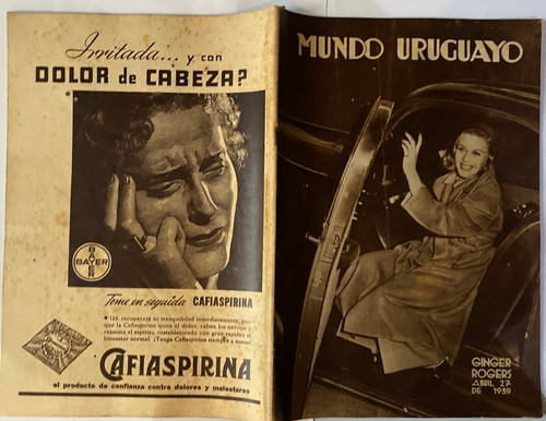 Mundo Uruguayo N°1044, Pío Xii, Clark Gable,  Abril  1939