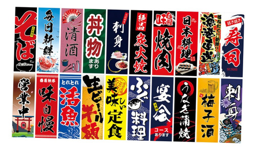 Banderas Colgantes Del Empavesado Del Sushi Japonés 20pcs