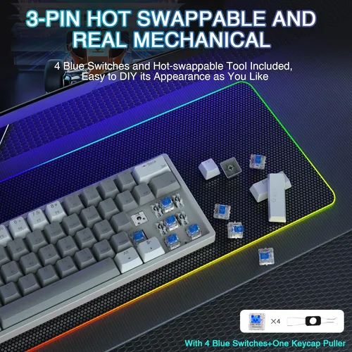 Aula 29 Rgb 60 Porcentaje Teclado Con Cable Pc Gaming Mec...