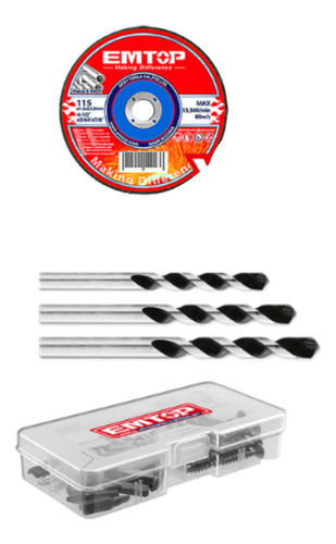 Kit Taladro Inalámbrico Y Amoladora 115mm A Bateria Emtop