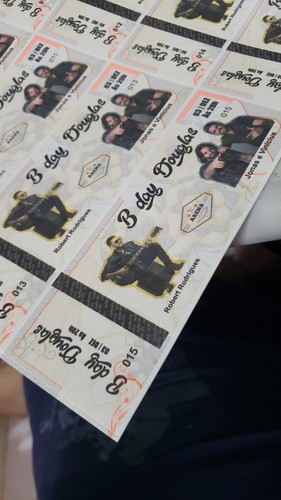 Imagem 2 de 3 de 500 Ingressos Papel Moeda Festa Shows Baladas Personalizados