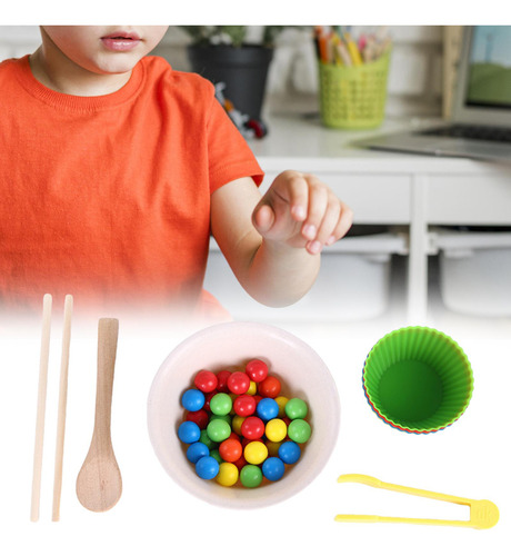 Bolas Montessori En Tazas, Juguete Para Colores, Clasificar