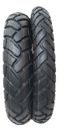Par Pneu E Câmara 110/90-17 E 90/90-18 Bunker Titan150 Sport