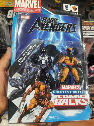 Marvel Universe Comic Pack Dark Spiderman & Dark Wolverin (Usado)