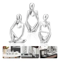 Comprar Estatua De Pensador 3pcs Escultura De Arte Abstracto Resina