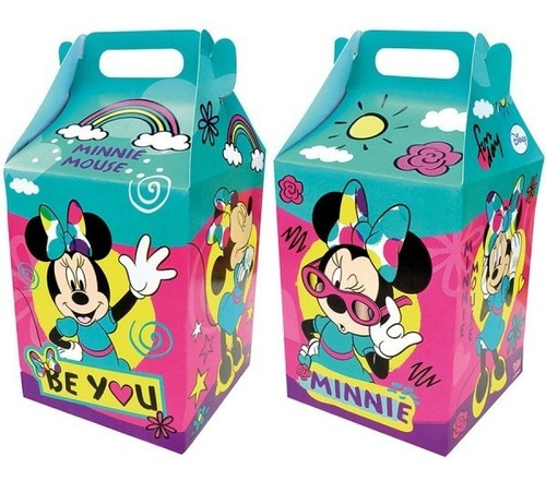 Caja Feliz Minnie Mouse Cotillón Otero X 6 Unidades 