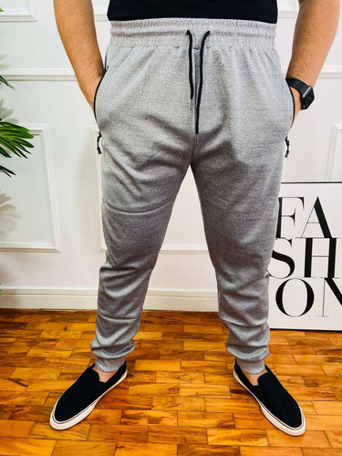 Imagem 5 de 6 de Calça Masculina Jogger Com Amarração Plus Size Delkor