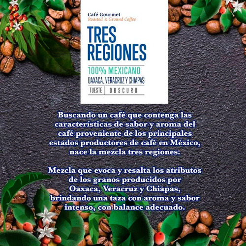 Café Molido Tostado Oscuro Tres Regiones Member's Mark 1 Kg