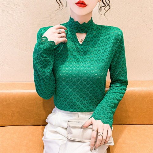 Blusa Top De Encaje Elastica Moda Elegante Camisa Mujer