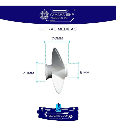 Imagem 7 de 10 de Hélice Para Motor De Popa Yamaha 15 Hp 9 1/4 X 11