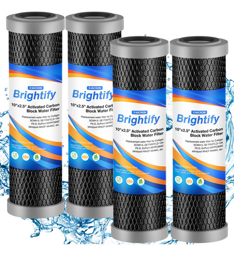 Brightify Filtro De Agua De Carbono De 10 X 2.5 Pulgadas, 5