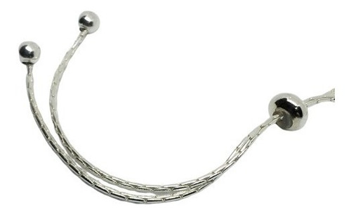 Pulsera Ajustable Plata 925 Con Bolitas