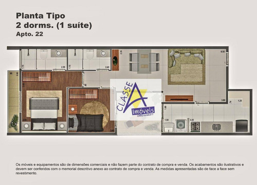 Imagem 5 de 16 de Lançamento 2 Dormitórios À Venda, 57 M² Por R$ 255.000 - Vila Assis - Mauá/sp - Ap1014