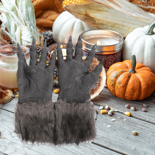 5 Guantes De Disfraz De Hombre Lobo Accesorio De Disfraz De