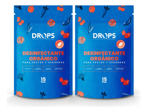 Desinfectante Drops De Frutas Y Verduras Organico X2