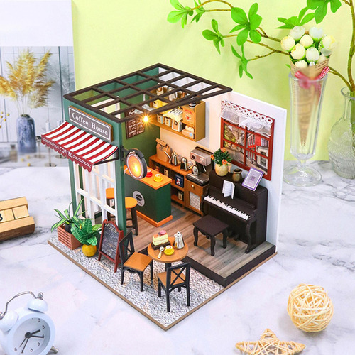 Kits De Construcción De Cafetería En Miniatura, Mini Kits